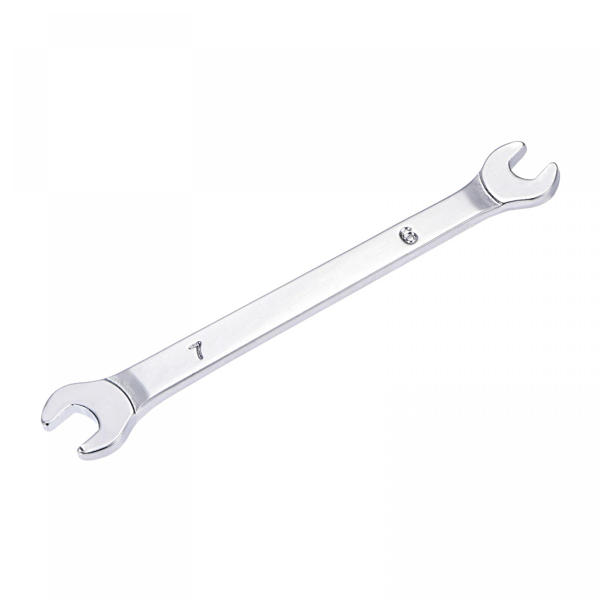 sourcing map Thin Open End Wrench, 6mm x 7mm Metric Mirror-Chrome Plated High Carbon Steel, for Household Maintenance and General Repairs