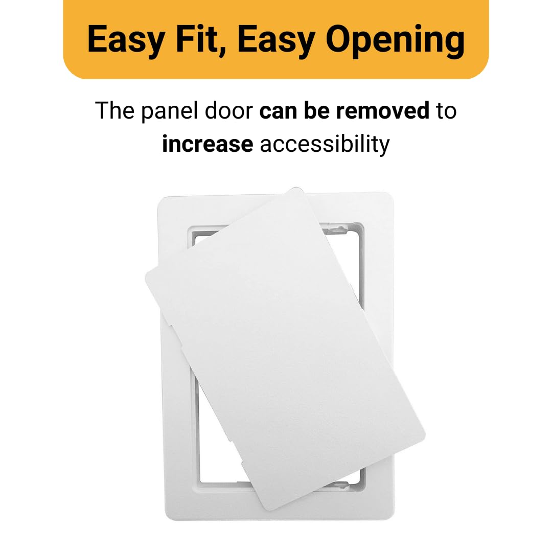 Proxinova Paintable Access Panel 150x100 mm, High-Grade ABS Plastic Panels for Inspection Hatch, Fuse Box Cover Cabinet, Wall and Ceiling, Conceals Wires, Meters, Pipes, Fits Flush to Surfaces