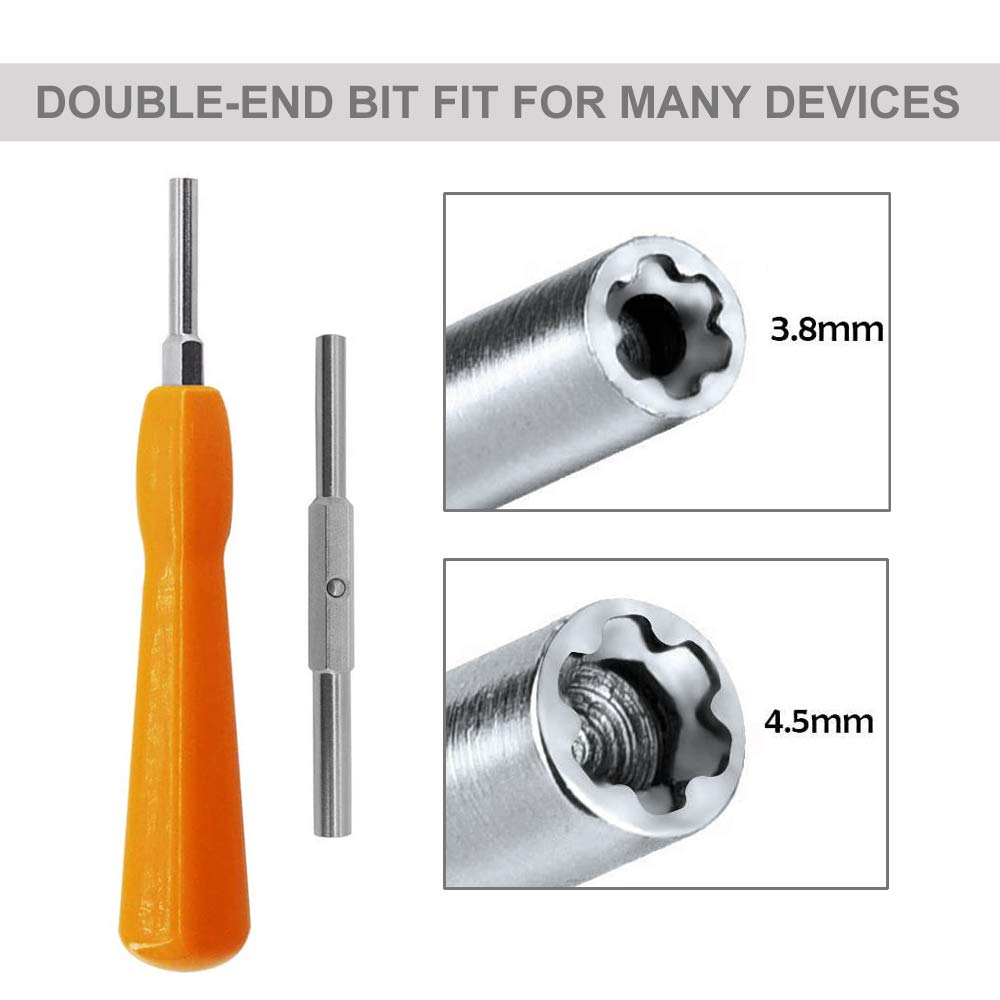 Cemobile Gamebit Screwdriver 4.5mm 3.8mm, Double-End Bit Security Gamebit Screwdriver Kit for Opening NES, SNES, N64, Gameboy, Gamecube, Virtual Boy, Sega, Nintendo Consoles, Game Cartridges