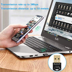 EasyULT USB Bluetooth 5.0 Adapter for PC Laptop, Wireless Bluetooth Dongle/Receiver for windows 11/10/8/8.1/7, Plug and Play, Wireless Transfer for Headset Speaker Keyboard Mouse Printer