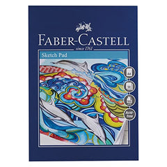 Faber-Castell Creative Studio Sketch Pad, A4, Acid Free Gummed Paper Pad 100 GSM, 50 Sheets for Graphite, Coloured Pencils, Charcoal, Sketching, Arts, Craft, Home and School