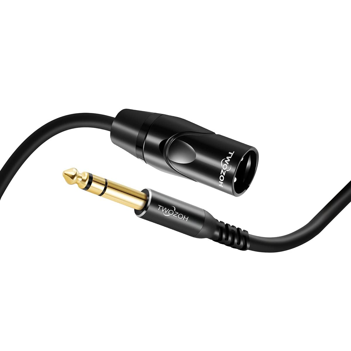 Twozoh XLR Male to 1/4 Inch Jack TRS Cable, balanced 6.35mm Plug to 3 pin XLR Male, Quarter inch to XLR Stereo Male to Male Guitar Cable 3M (Profesional/Hifi)