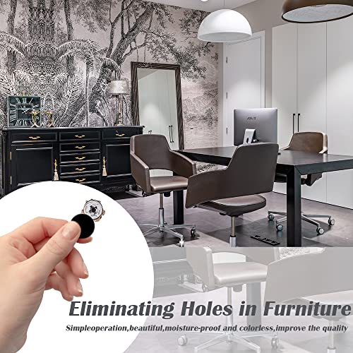 LICQIC Screw Hole Covers Stickers, Self Adhesive Screw Cover Caps Stick on Furniture Sticker Screw Hole, 54 Pcs Black, 21mm