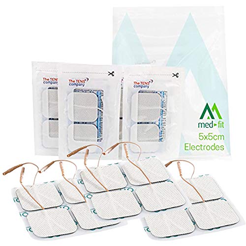 Med-Fit 1 TENS Electrode Pads - 12 Long-Lasting Self-Adhesive Pads (3 Packs of 4) for TENS Machines