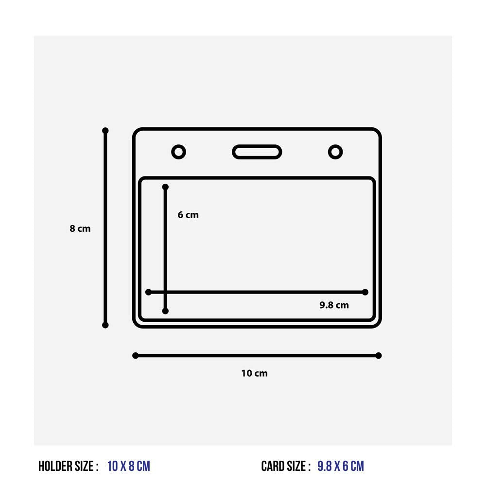 CKB LTD Horizontal Clear ID Badge Card Plastic Pocket Wallet Holders Clear Transparent Waterproof Landscape Name Tag Security Pass Event Pouches with Grip Seal 10 x 8cm - Holds 9 x 6.8cm (Pack of 10)
