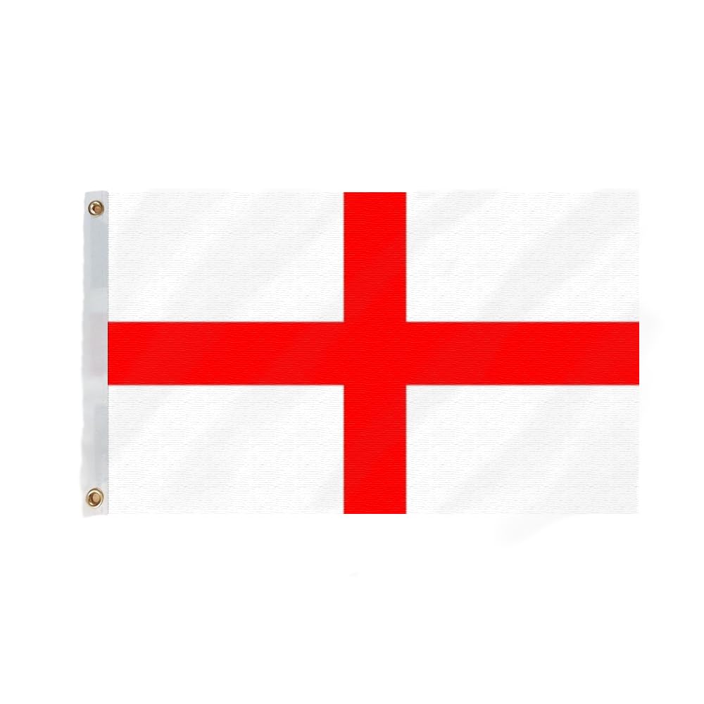 England St George Flag 5ft x 3ft - 75 Denier - Double Stiched Hem - 100% Woven Polyester