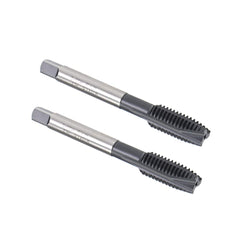 sourcing map M10 x 1.5 Spiral Point Threading Tap, H2 Tolerance High Speed Steel TICN Coated, Round Shank with Square End, Metric Screw Taps Tapping Bit for Machinist Thread Repair, 2pcs