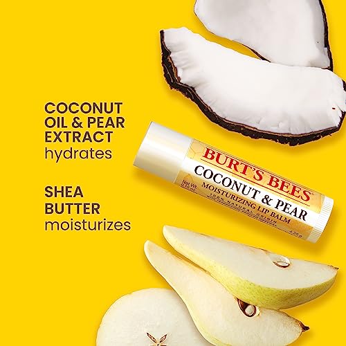 Burt's Bees Lip Balm Multipack, Lip Balm Set, Beeswax, Strawberry, Coconut & Pear, Vanilla Bean, Best of Burt's, 4x4.25g