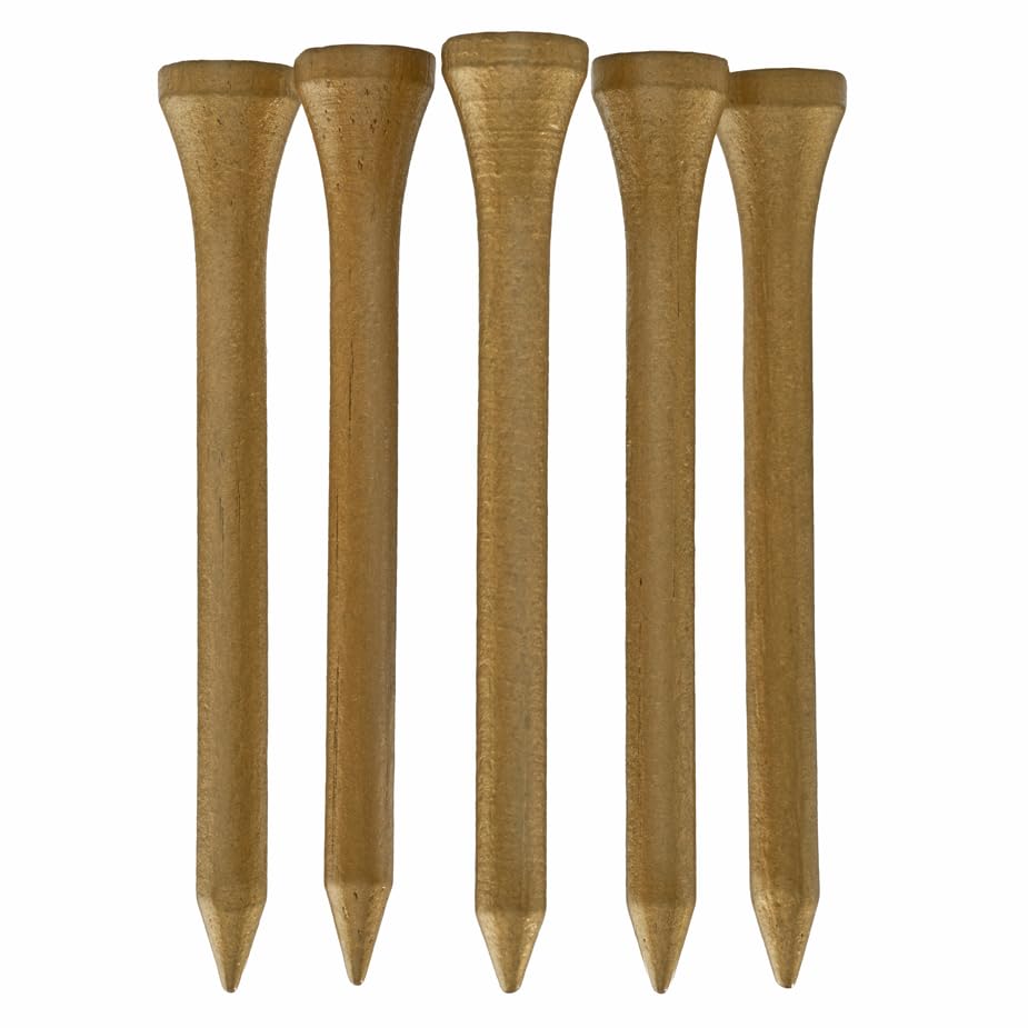 TH Golf Bamboo Golf Tees 70mm   Pack of 50 & 100   Multiple Colour Options   Premium Eco Friendly Sustainable Durable Bamboo Golf Tees (Pack of 50, Gold)