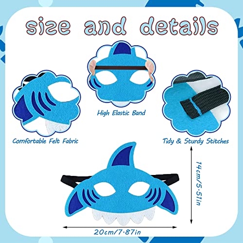 Beamely Marine Animal Masks Party Bag Fillers for Kids, 16 Pcs Sea Felt Masks Costumes Toy Gift for Boys Girls, Cartoon Eye Mask Party Favors for Birthday Party Dress Up Cosplay Halloween Xmas