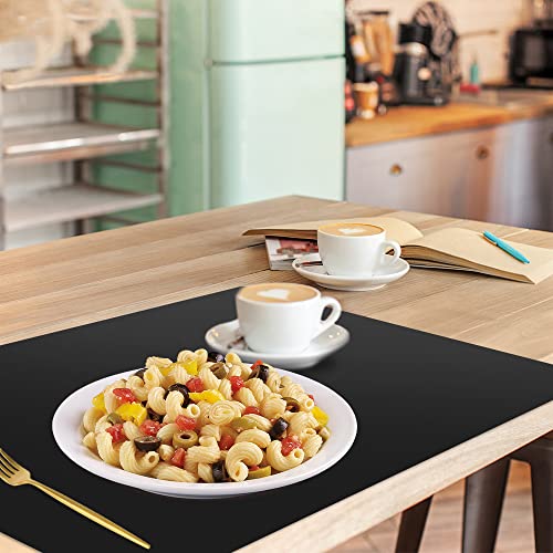 SUPER KITCHEN Non-Stick Silicone Pastry Baking Mat, Dough Rolling Kneading Mat, Heat Resistant Countertop Protector, Placemat, Art Mat, Epoxy Resin Crafts Jewelry Casting Mould Mat, 60×40cm (Black)