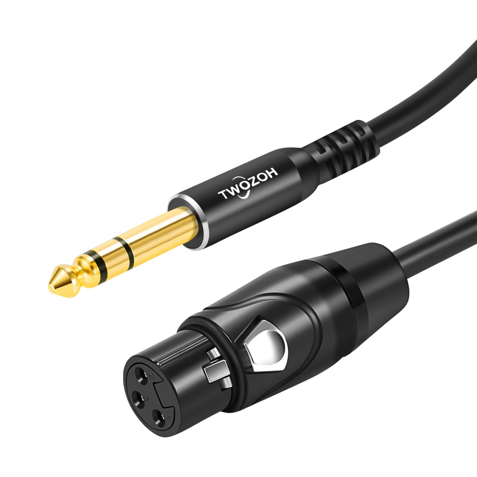 Twozoh XLR Female to 6.35mm (1/4 Inch) Male TRS Cable 3M, Quarter Inch Jack TRS balanced to XLR Microphone Cable (Profesional/HiFi)