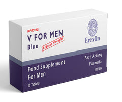 ErexOn - V for Men Blue 10 Tablets x 100mg Herbal Supplement for Men - Strong Effect - Erection Health Support- Performance & Enhancement - Maca, Glycine, Korean Ginseng and Zinc