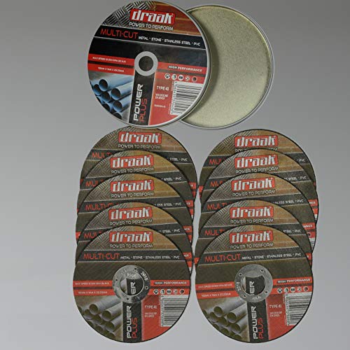 Draak 10 x Cutting Discs 115mm x 1mm Ultra Thin Fine Cutting to Cut Metal Stone Steel & PVC Cut Off Wheel for Angle Grinder