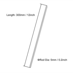 VictorsHome 5mm x 300mm 304 Stainless Steel Round Rod, Metal Solid Shaft Lathe Bar Stock for Model Car DIY Crafts 10pcs