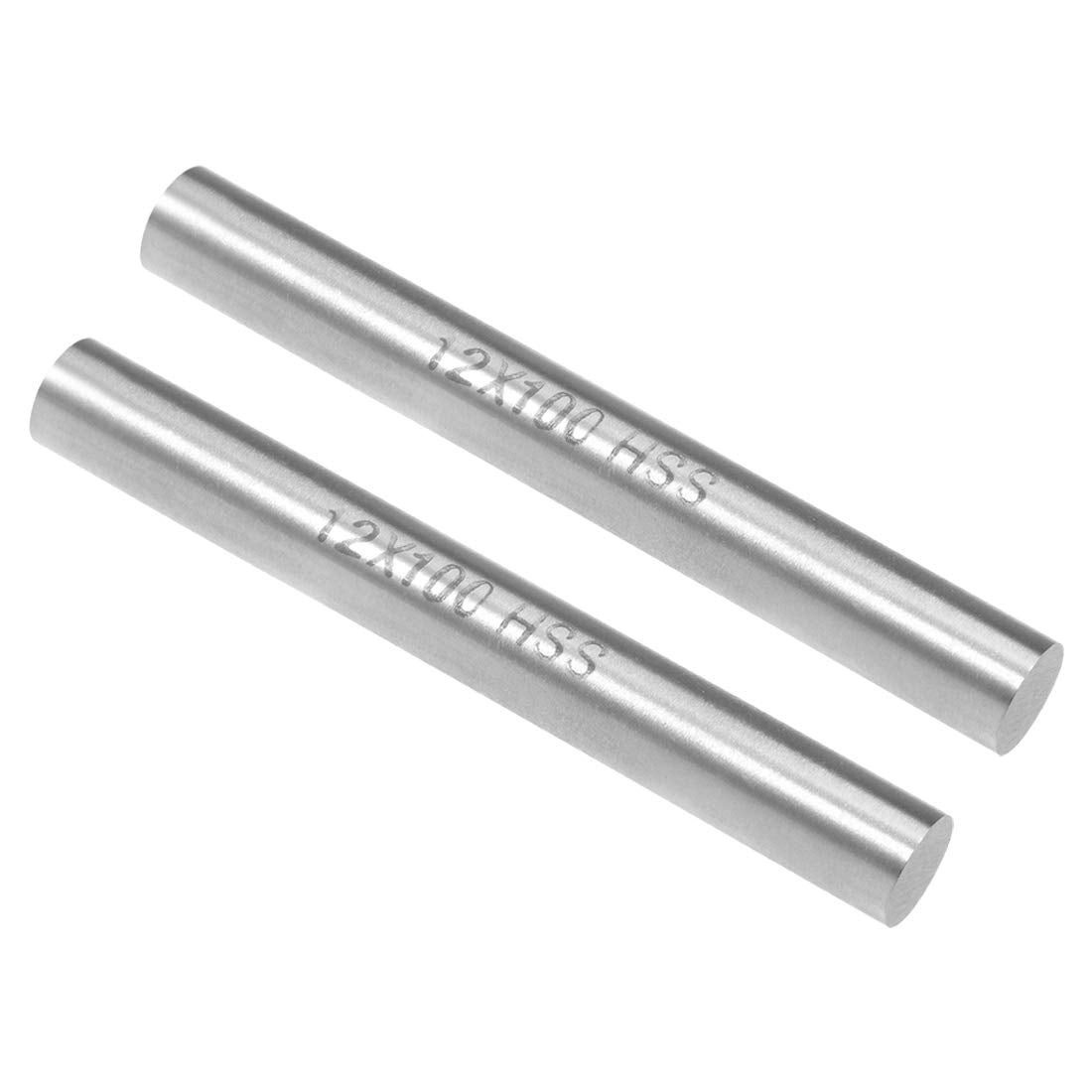 sourcing map 2pcs Round Steel Metal Rods, 12mm x 100mm High Speed Steel (HSS) Lathe Bar Stock Tool, for Shaft Gear Drill Lathes Boring Machine Turning Miniature DIY Craft, 2pcs