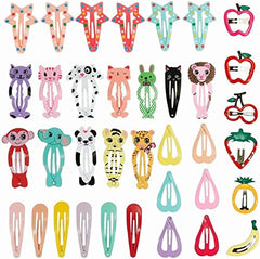 Hair Clips, Lictin 36 Pcs Cute Hair Clips Girl, Mini Metal Snap Hair Clips for Little Girls Baby Kids, Colorful Small Hair Barrettes, Accessories for Fine Hair