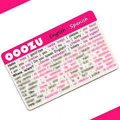 OOOZU Spanish Language Card   Lightweight Credit Card-Sized Spanish Phrasebook Alternative   Essential Words And Phrases For Holidays And Travel To Spain, Madrid, Barcelona