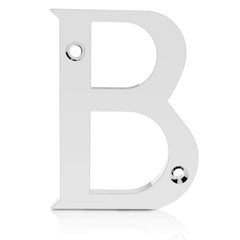 XFORT® 3 Inch Screw Fix Front Door Letter, Letter B, Elegant and Bold Door Letters in a Polished Chrome Mirror Finish, Suitable for All Door Types Including Wooden, uPVC, and Composite.