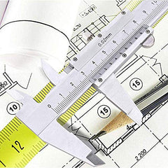 Vernier Caliper 150MM 6” Stainless Steel Nabance Micrometer Measuring Tool Vernier Caliper with 15cm Steel Ruler and Cleaning Cloth