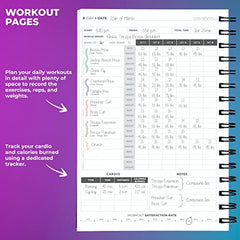 Clever Fox Fitness & Workout Journal/Planner Daily Exercise Log Book to Track Your Lifts, Cardio, Body Weight Tracker – Spiral–Bound, Laminated Cover, Thick Pages, A5 (Sky Blue and Navy Blue)