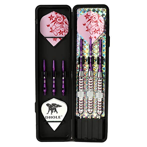 CUESOUL Pink Ladies 23 Grams Steel Tip Darts with 2 Different Sets Aluminum Shafts (C.FB.DHOL-F1206)