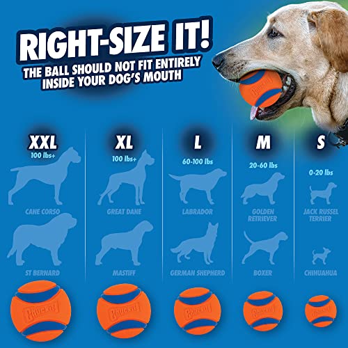 ChuckIt! Ultra Ball Dog Toy Ball Durable Rubber Dog Ball High Bounce Floating Chuck It Launcher Compatible Toy Balls For Dogs, 1 Pack, Large