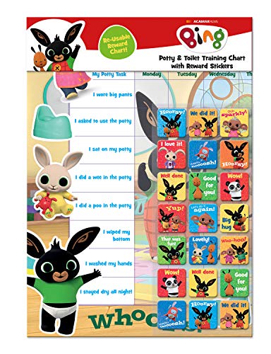 Paper Projects 01.70.30.014 Bing Potty & Training Reward Chart and Reusable Stickers, 29.7cm x 42cm