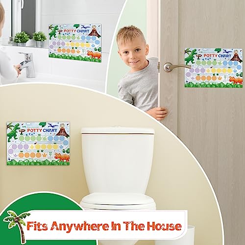 WERNNSAI Potty Training Chart - Dinosaur Toilet Training Reward Chart with 270 Potty Training Stickers Crown Sticker Chart for Boys Toddler Kids Potty Training for Birthday Gift