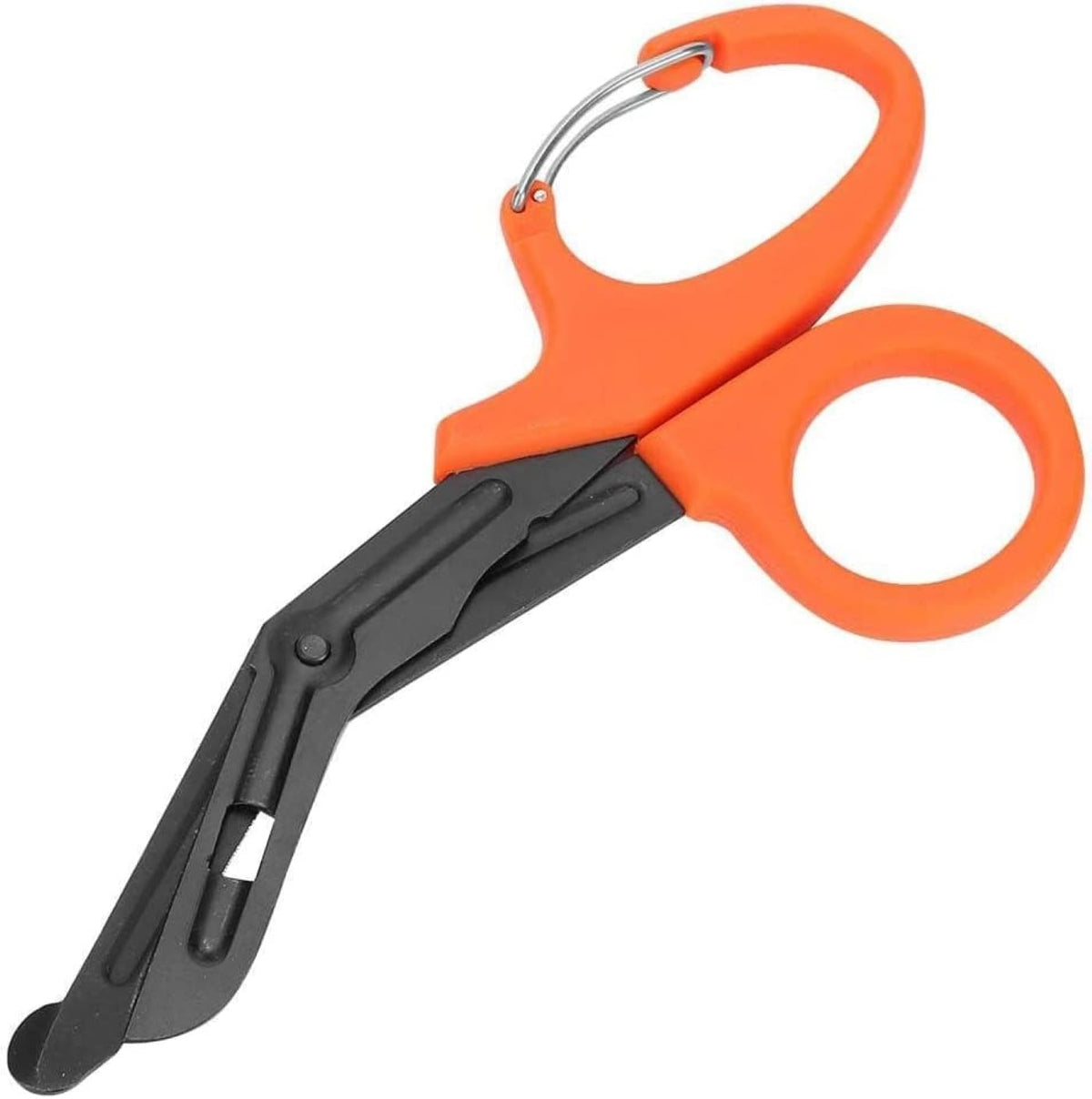 Titanium Bandage Shears Scissors EMT and Trauma Shears, Bent Stealth Black Coated for Nurses, Students, Emergency Room (Orange, 19cm)