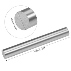 sourcing map Round Steel Rod, 20mm HSS Lathe Bar Stock Tool 150mm Long, for Shaft Gear Drill Lathes Boring Machine Turning Miniature Axle, Cylindrical Pin DIY Craft Tool