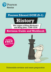 Pearson REVISE Edexcel GCSE (9-1) History King Richard I and King John Revision Guide and Workbook: For 2024 and 2025 assessments and exams - incl. ... learning, 2022 and 2023 assessments and exams