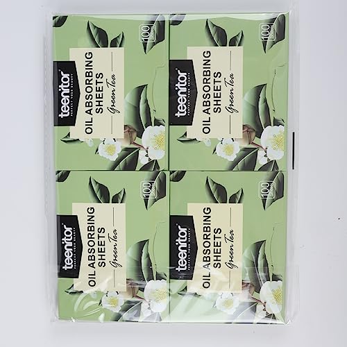 Teenitor Oil Blotting Sheets, 100 Sheets Green Tea Oil Absorbing Tissues Paper, Large 10cmx7cm Oil Blotters, Oil Blotting Paper