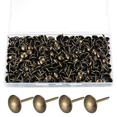 320 Pcs Upholstery Nails, Upholstery Tacks Pins, Furniture Decorative Thumbtacks, Antique Push Studs Pins, Drawing Picture Chairs Carpet Nails Pins Studs Tacks - 11x17 MM/Silver (Bronze)