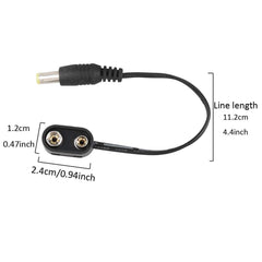 Mr.Power 9V Battery Clip Converter Power Cable Snap Connector 2.1mm 5.5mm Plug for Guitar Effect Pedal (8 cable)