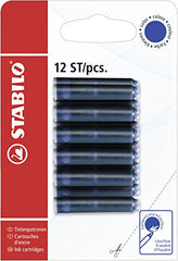 Ink Cartridges for Refilling - STABILO Refills - Pack of 12 - Blue