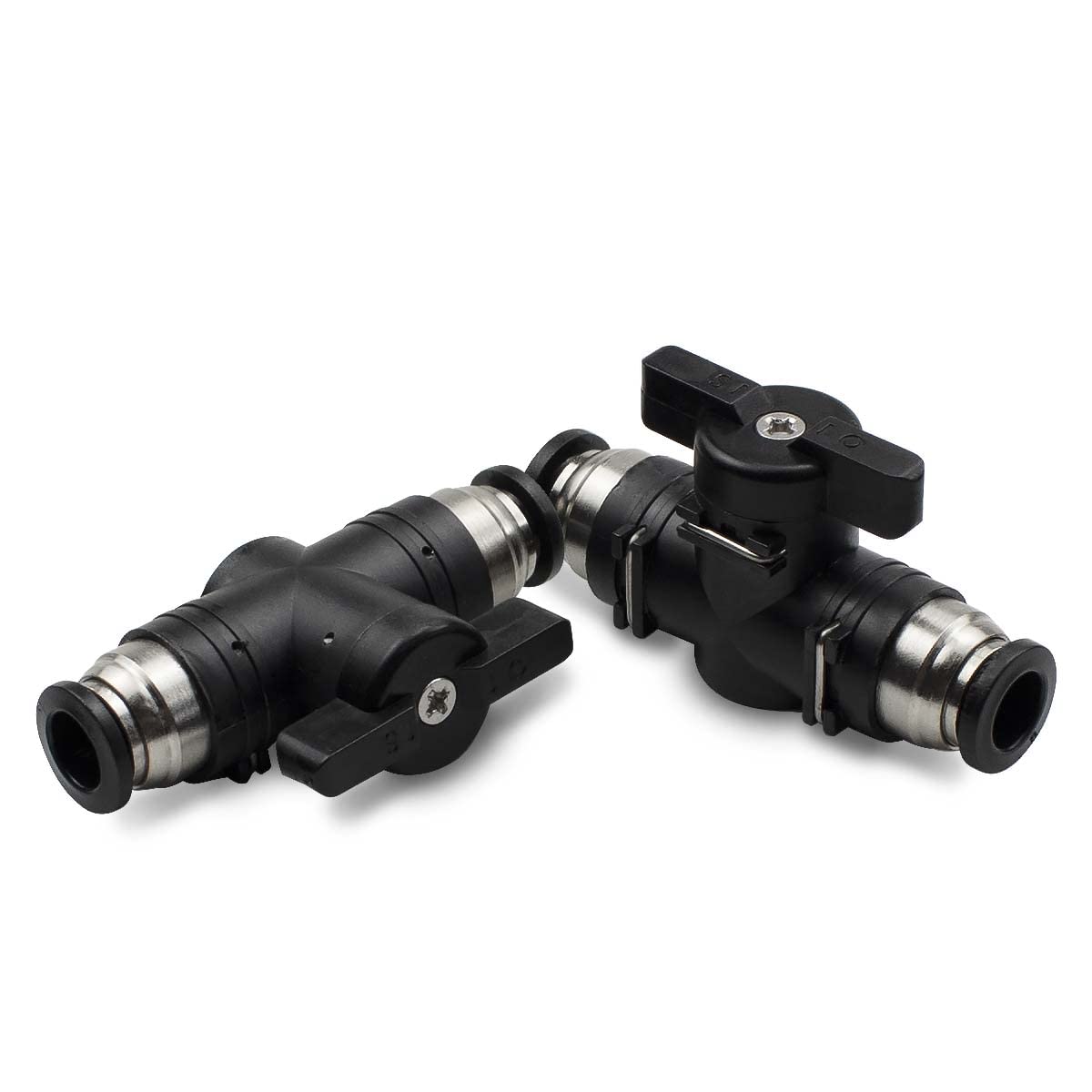 Bwintech 2 Pcs 10mm Pneumatic Ball Valve Push to Connect Fittings BUC Air Flow Control Valve Straight Quick Connect Air Hose Fittings