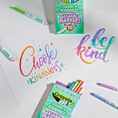 CRAYOLA Colours of Kindness Washable Fine Line Markers - Assorted Colours (Pack of 10)   Colours That Represent Good Feelings   Ideal for Kids Aged 3and