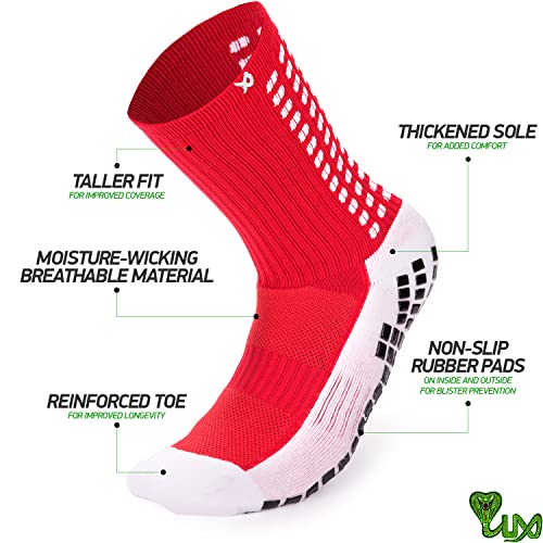 LUX Grip Socks Football - Football Grip Socks Men - Anti-Slip - Anti-Blister Football Socks For Men - Basketball Socks - Hockey - Volleyball - Yoga Socks