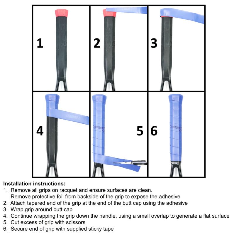 Tenletic Original PU Replacement Racket Grip Tape - 1.80 mm Thickness – High-traction Dry Grip Tape for Tennis, Squash, Badminton and Other Racquet Sports (2-Pack Black)