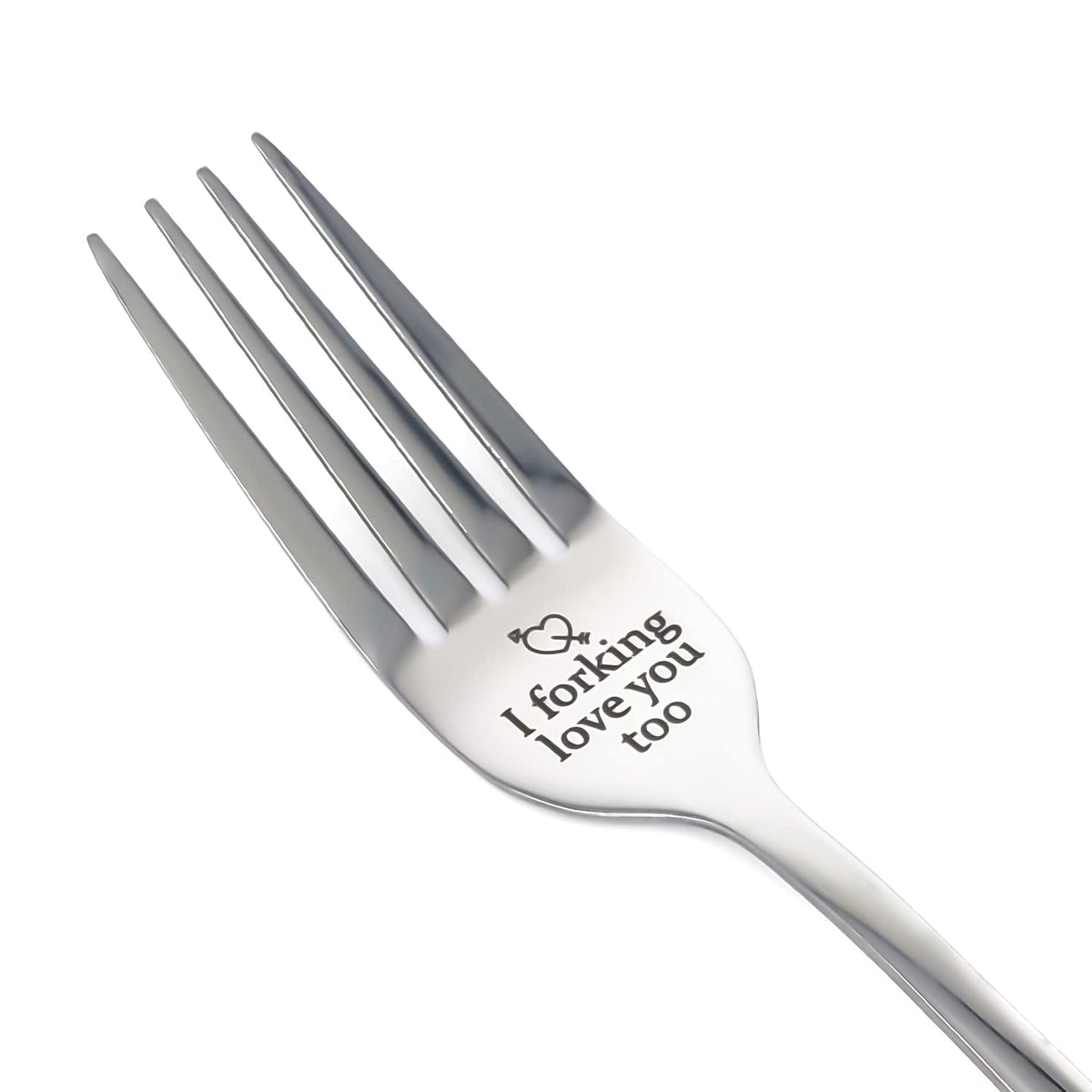 Forking Love You Too Funny Engraved Forks, Stainless Steel Engraved Fork, Personalized Letter Dinner Fork-I Forking Love You Too, Unique Carving Fork Best Gifts for Christmas Valentine's Day A3ANCZ-1