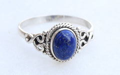 Lapis Lazuli Stone Ring 925 Sterling Silver Statement Ring For Women Size UK S Natural Gemstone Ring Handmade Ring Christmas Gifts Ring Jewelry