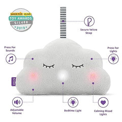 SnuzCloud 3-in-1 White Noise Machine - Baby Sleep Aid with Soothing Pink Noise and Sensory Lights, Newborn Essential for the Cot, Crib, and More, Adjustable Volume, Lightweight and Portable