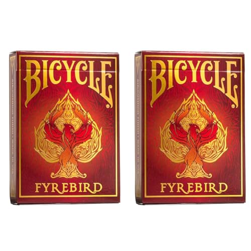 Bicycle Fyrebird Playing Cards - 1 Deck, Air Cushion Finish, Professional, Superb Handling & Durability, Great Gift For Card Collectors (Pack of 2)