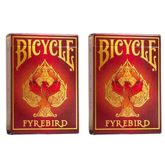 Bicycle Fyrebird Playing Cards - 1 Deck, Air Cushion Finish, Professional, Superb Handling & Durability, Great Gift For Card Collectors (Pack of 2)