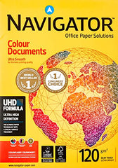 Nuco Navigator Colour Documents - A4 Colour Printer Paper - Multi-Purpose Printer Paper - Photocopier Paper - White - 120gsm - 250 Sheets (Pack of 3)