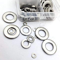 Flat Washer, Assorted Metal Washers, Washers Stainless Steel, Round Seal Washer Spacer, Sealing Gasket Washers Kit for Home, Automotive, Shop, Factories Repair - M2 M2.5 M3 M4 M5 M6 M8 M10/360 Pcs