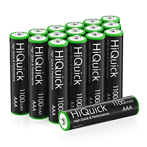 HiQuick 16 x AAA Batteries, Rechargeable 1100mAh Ni-MH Battery High Capacity Performance 1200 Tech 1.2V NiMH AAA Rechargeable Battery