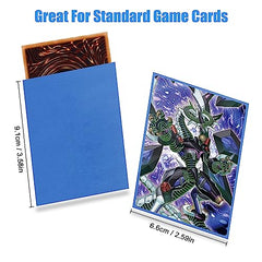 Homgaty 300 Pcs Standard Card Sleeves, Clear Deck Protectors Card Protector Sleeves for Pokemon,Trading Card,Magic (Blue)