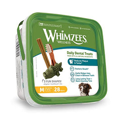 Whimzees Daily Dental Treats (Pack of 28) M 12-18kg 9and Months 840g